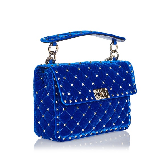 VALENTINO Rockstuds velvet shoulder bag - Picture 8 of 8